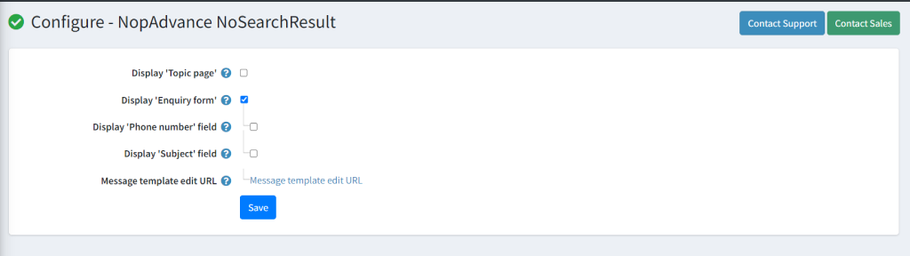 no search result configure 